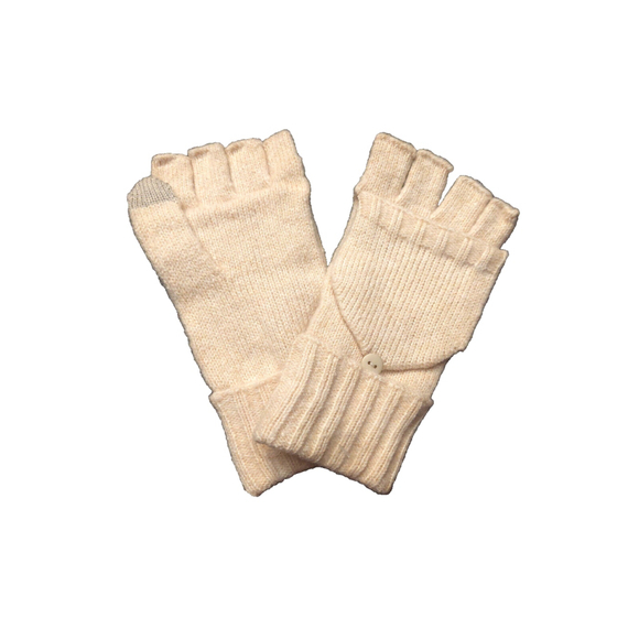 On 34th Wide-Ribbed Pop-Top Oat/Beige Knit Gloves Sz One Size NWT - Picture 6 of 11